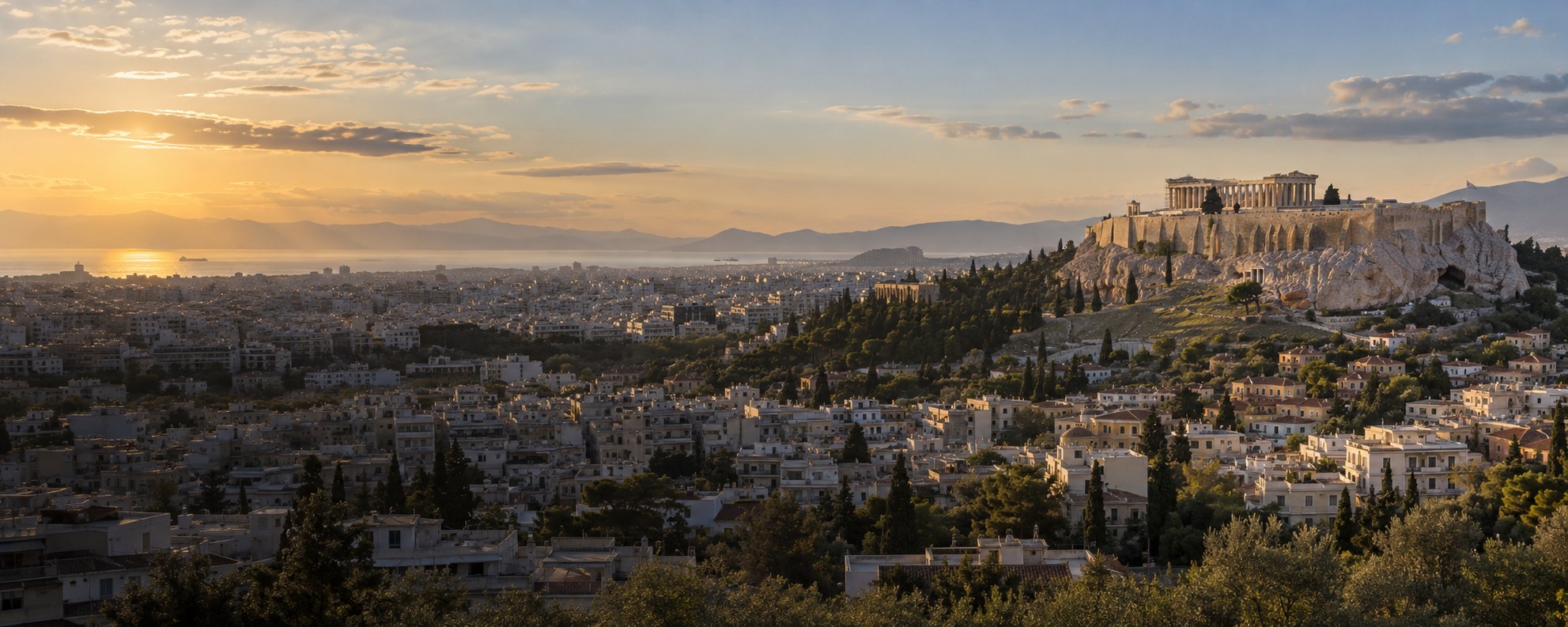 Athens panorama overlooking the Acropolis